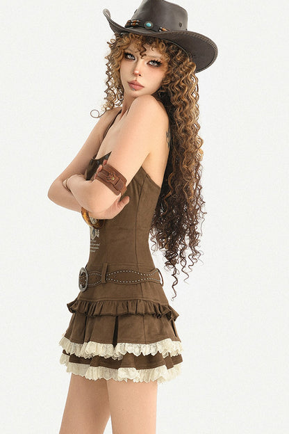 Printed Halter Cake Dress