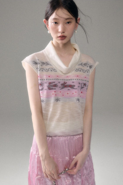 Bunny Fair Isle Knit Vest