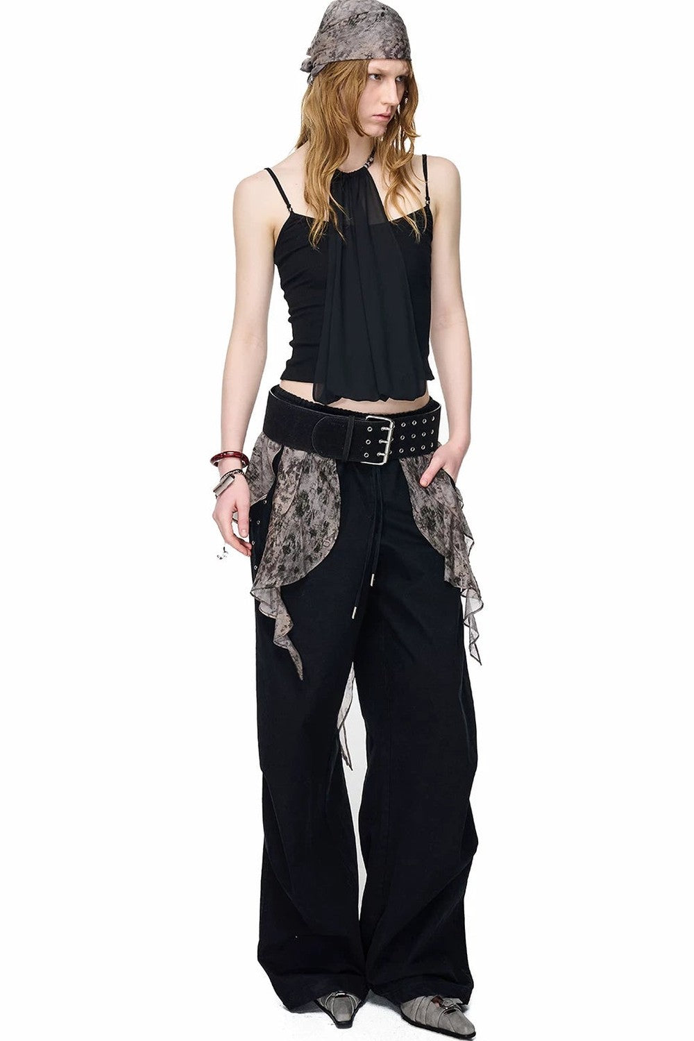 Halter Chiffon Spliced Camisole