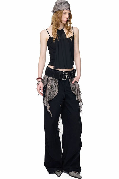 Halter Chiffon Spliced Camisole