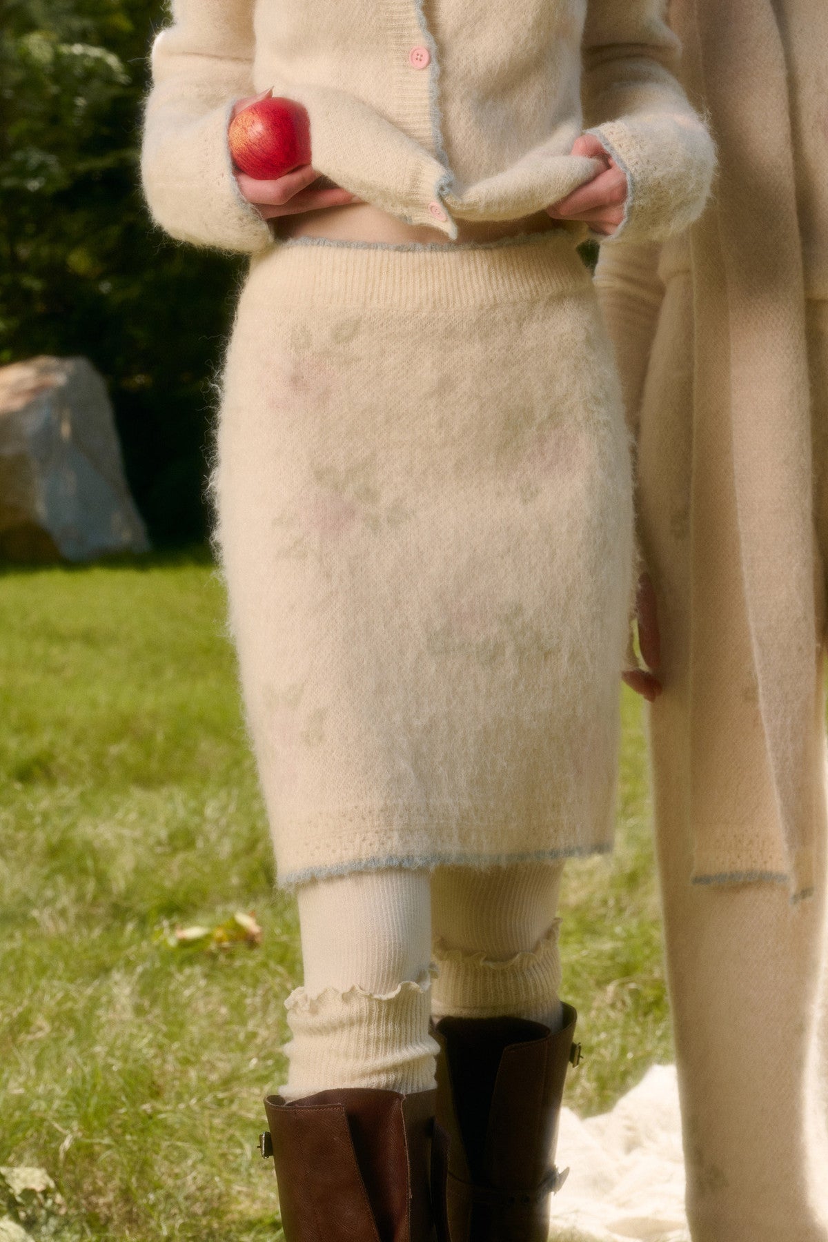 Soft Wool Knit Cardigan and Pants Set-Up