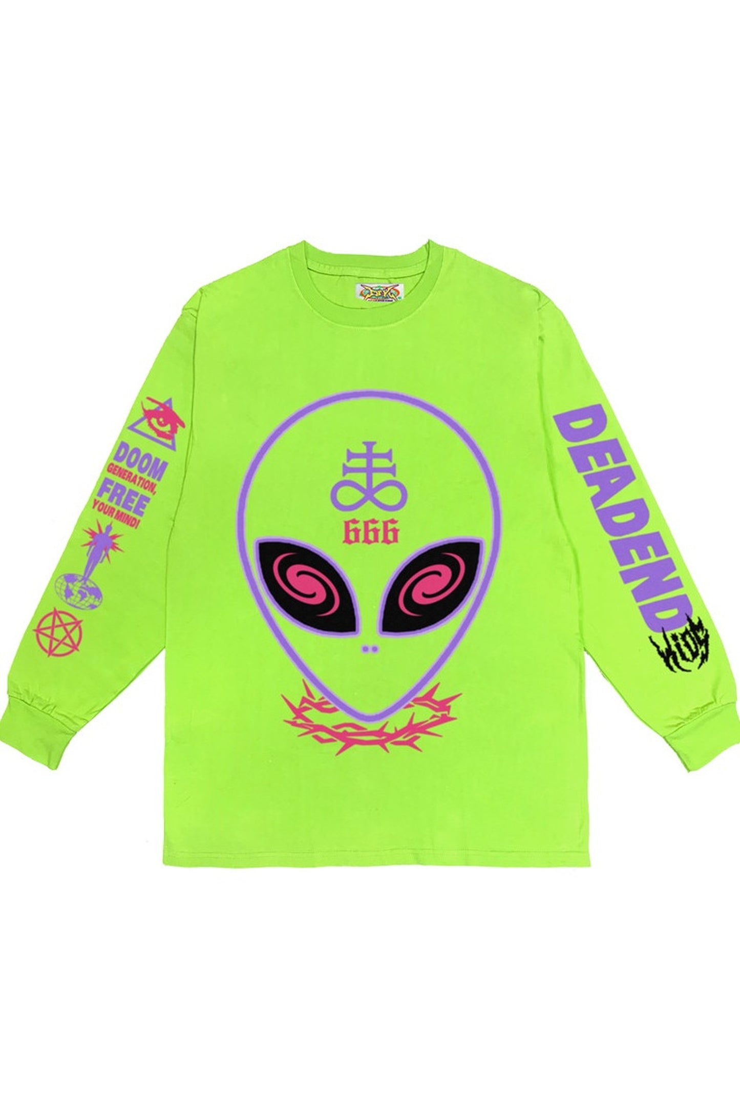 Alien Print Long Sleeve Sweatshirt