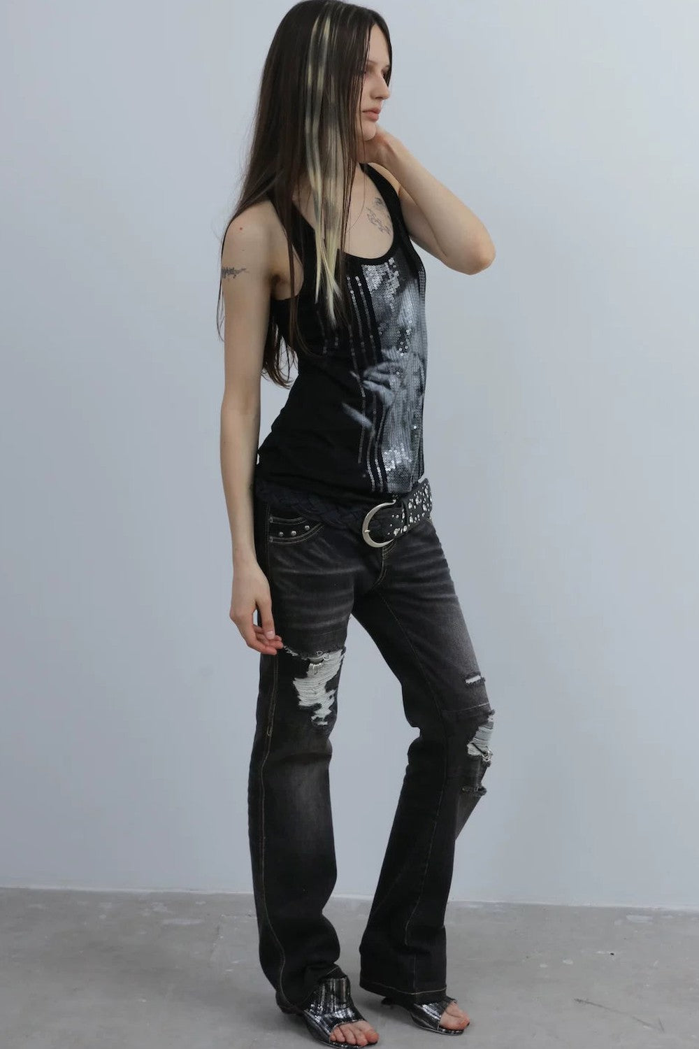 Jeans Strappati a Vita Bassa