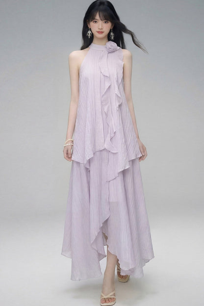 Misty Rose Halter Dress