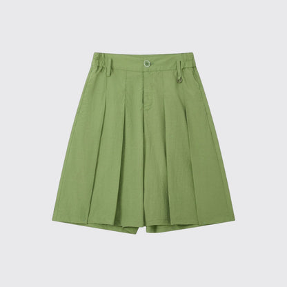 Mid-Length A-Line Pleated Skirt Pants