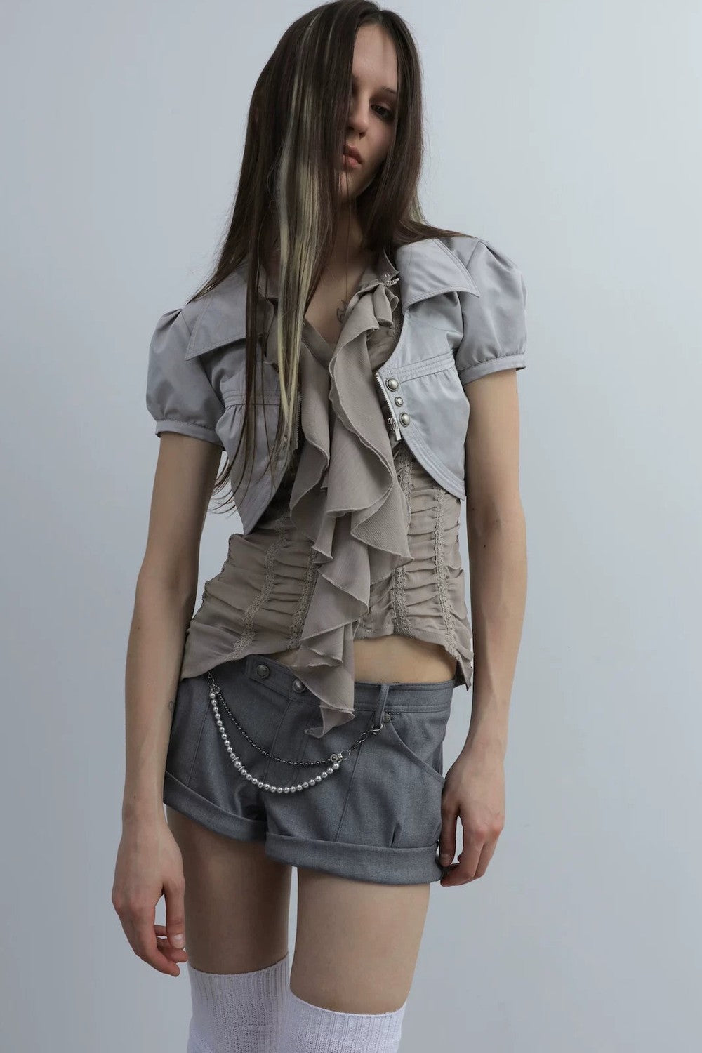 Retro Low-Rise Mini Anzugshorts