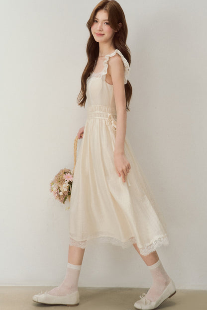 White Shell Lace Dress
