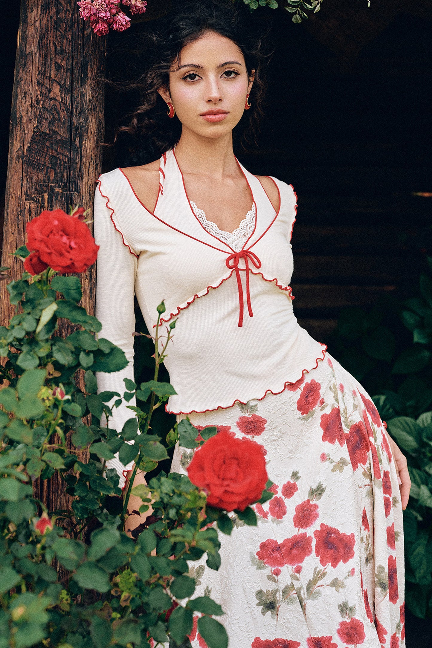 Rose Valley Floral Top and Skirt Set-Up