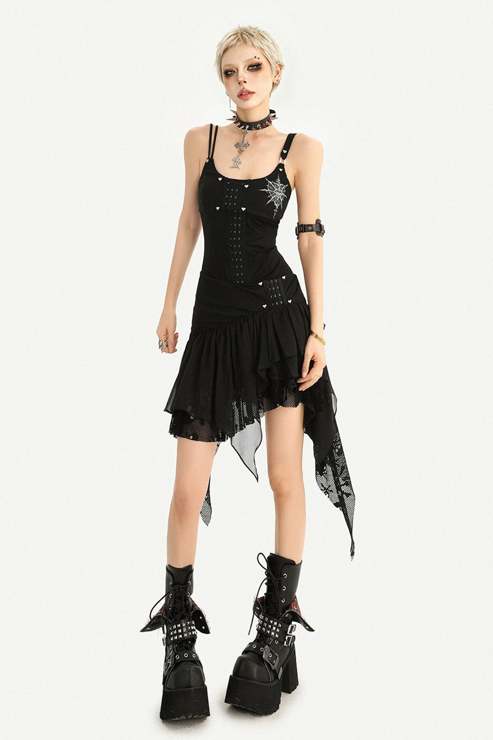 Gothic Irregular Hem Camisole Dress