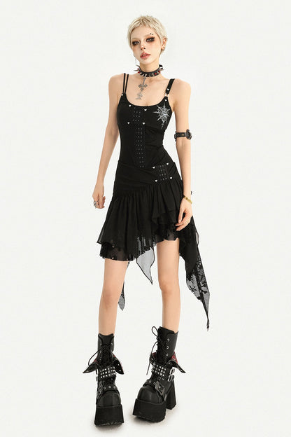 Gothic Irregular Hem Camisole Dress