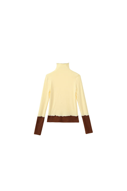 Wool Blend Color-Block Knit Top