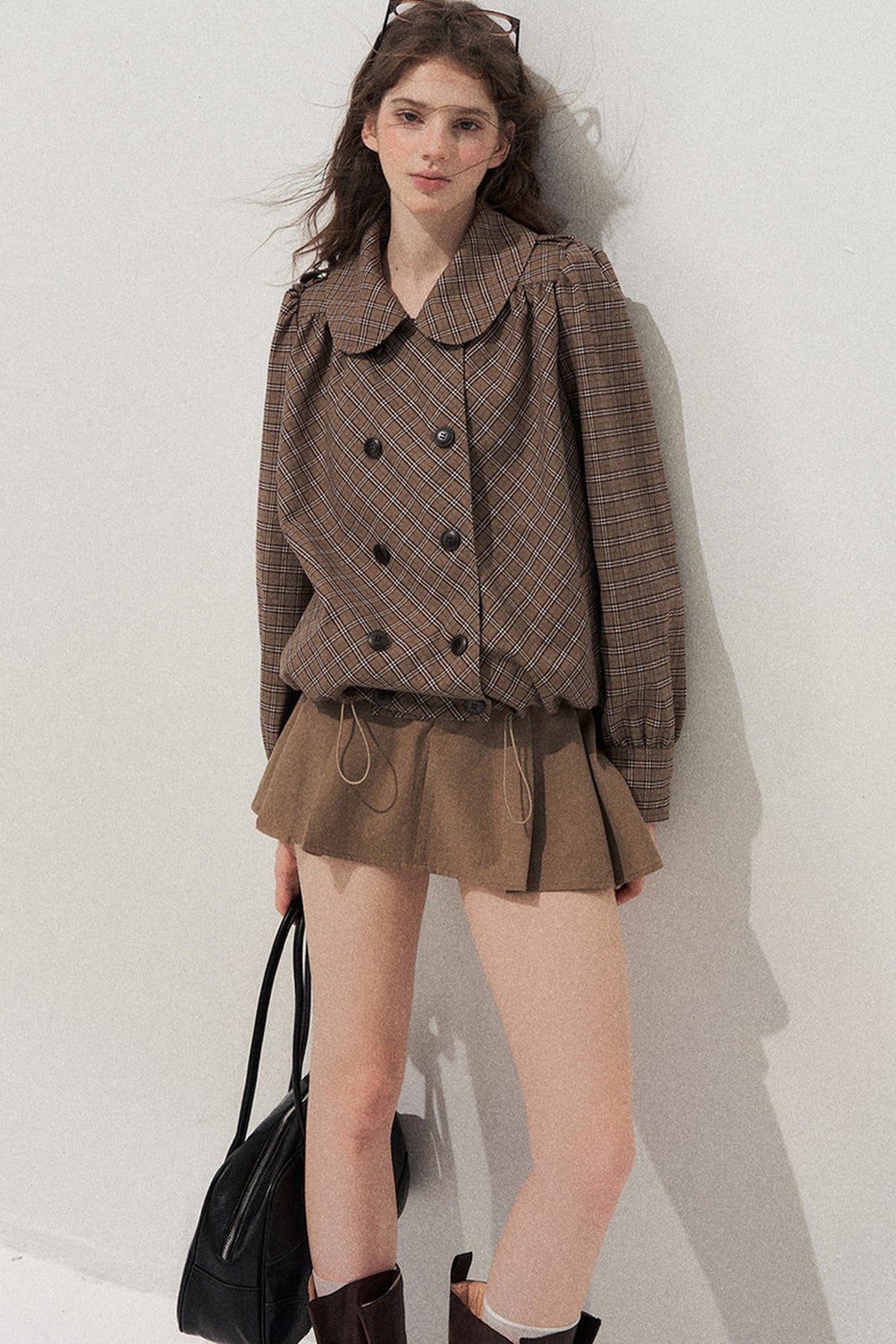 Polka Trench Coat and Skirt Set-Up