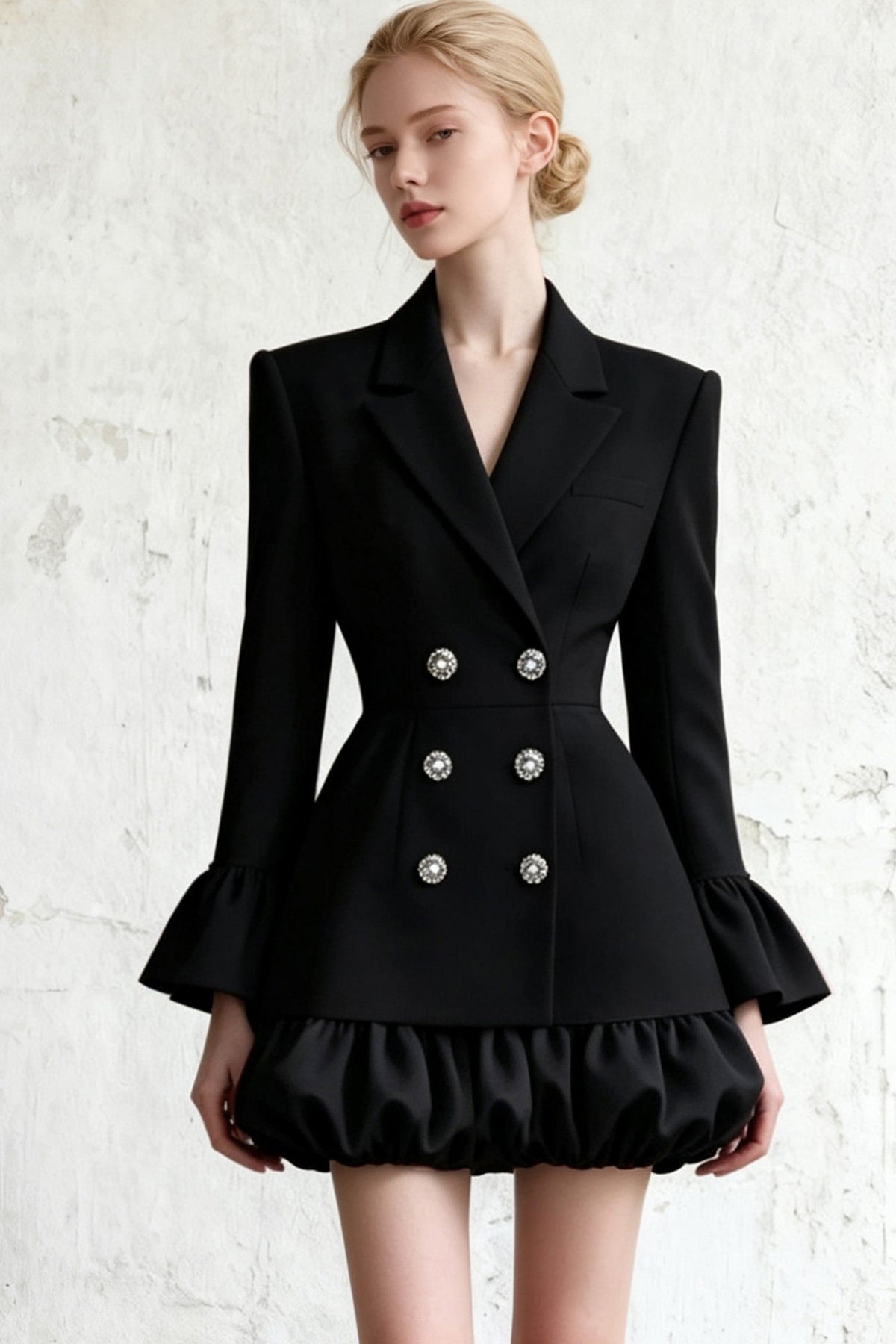 Double Breasted Fishtail Blazer Dress