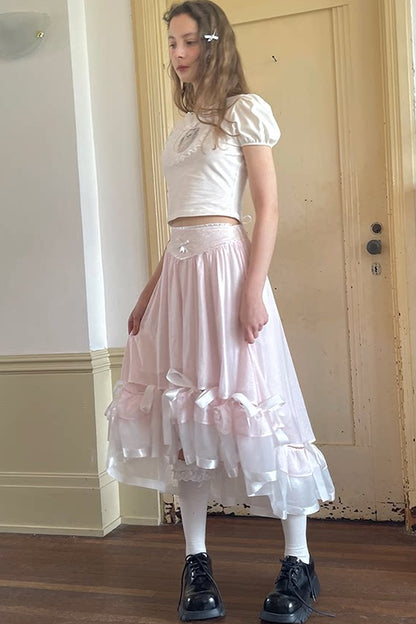 Angel's Tears Pink Plaid Skirt