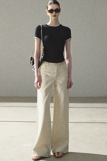 Color-Block Embroidered Summer Top