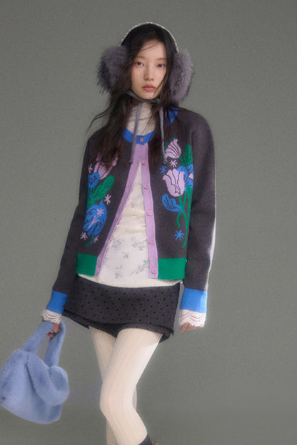 High-Waisted A-Line Polka Dot Layered-Look Skirt
