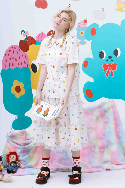 Printed Tiered Skirt
