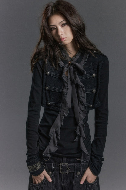 Napoleon Chiffon Patchwork Layered-Look Blouse