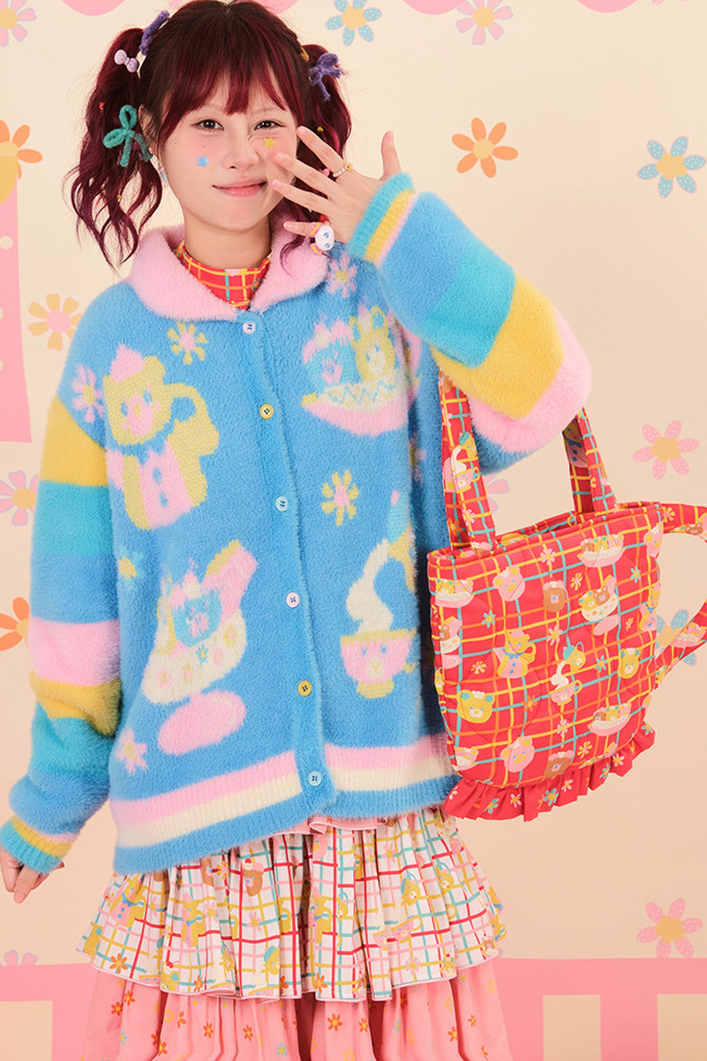 Showa Teacup Zipper Single Shoulder Bag