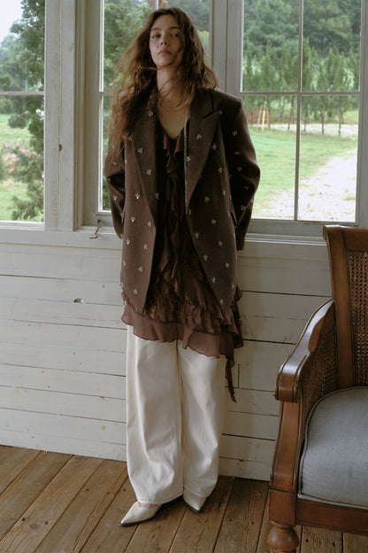 Beaded Woolen Blazer