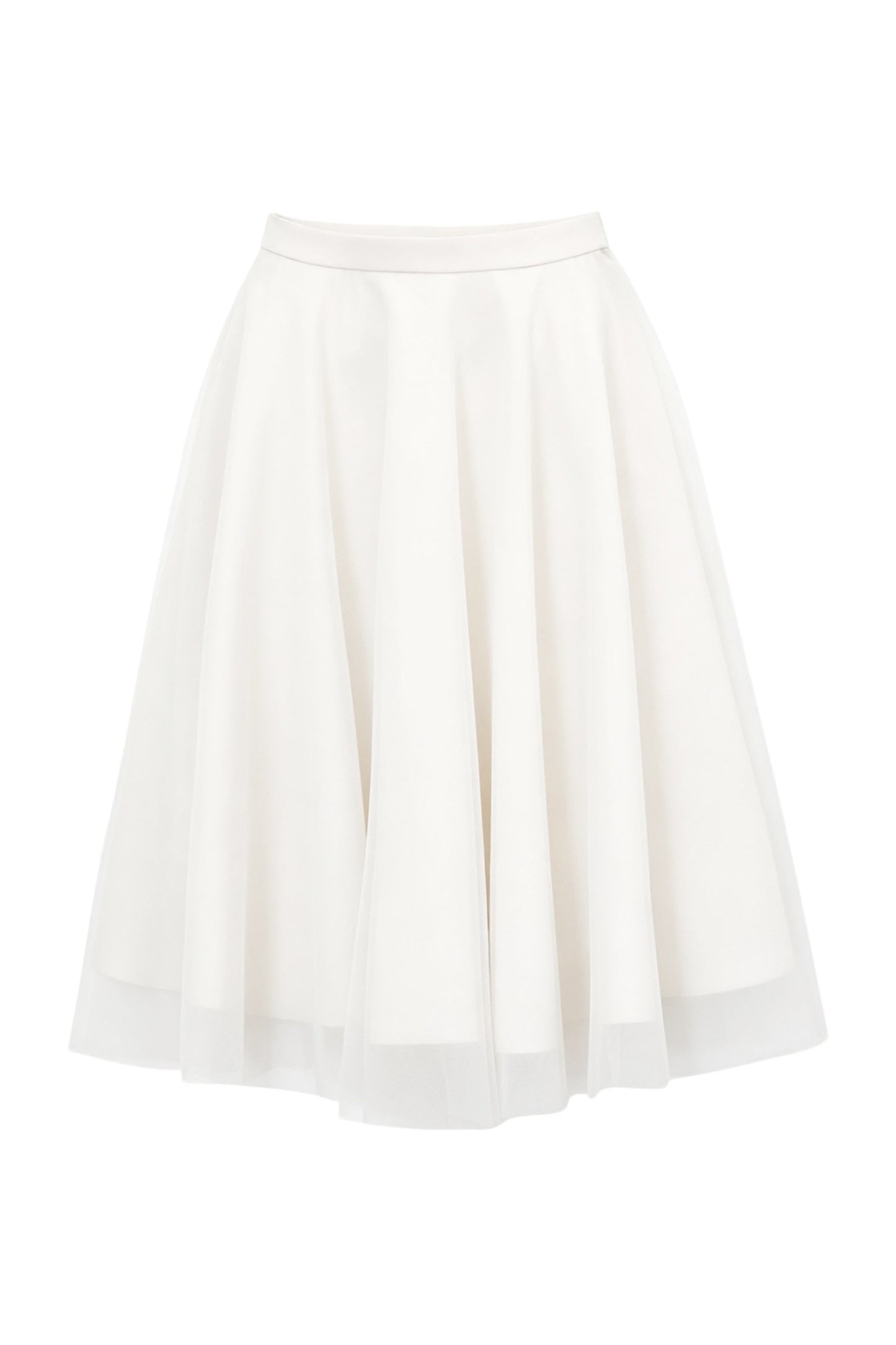 High-Waisted A-Line Puffy Mesh Skirt