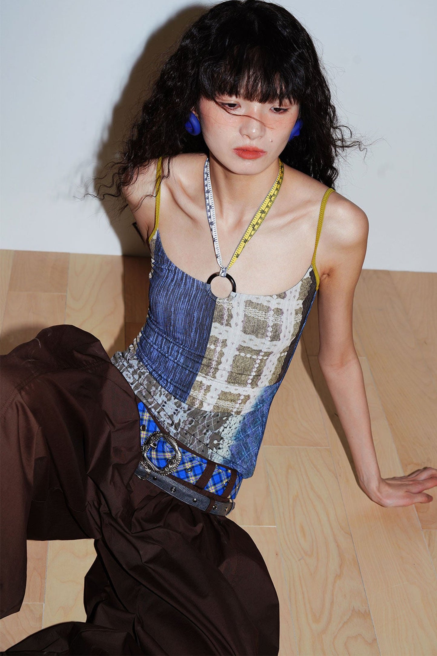 Retro Print Halter Camisole Top