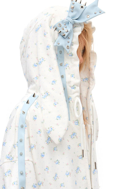 Rose Thorns Rabbit Ear Hoodie Jacket