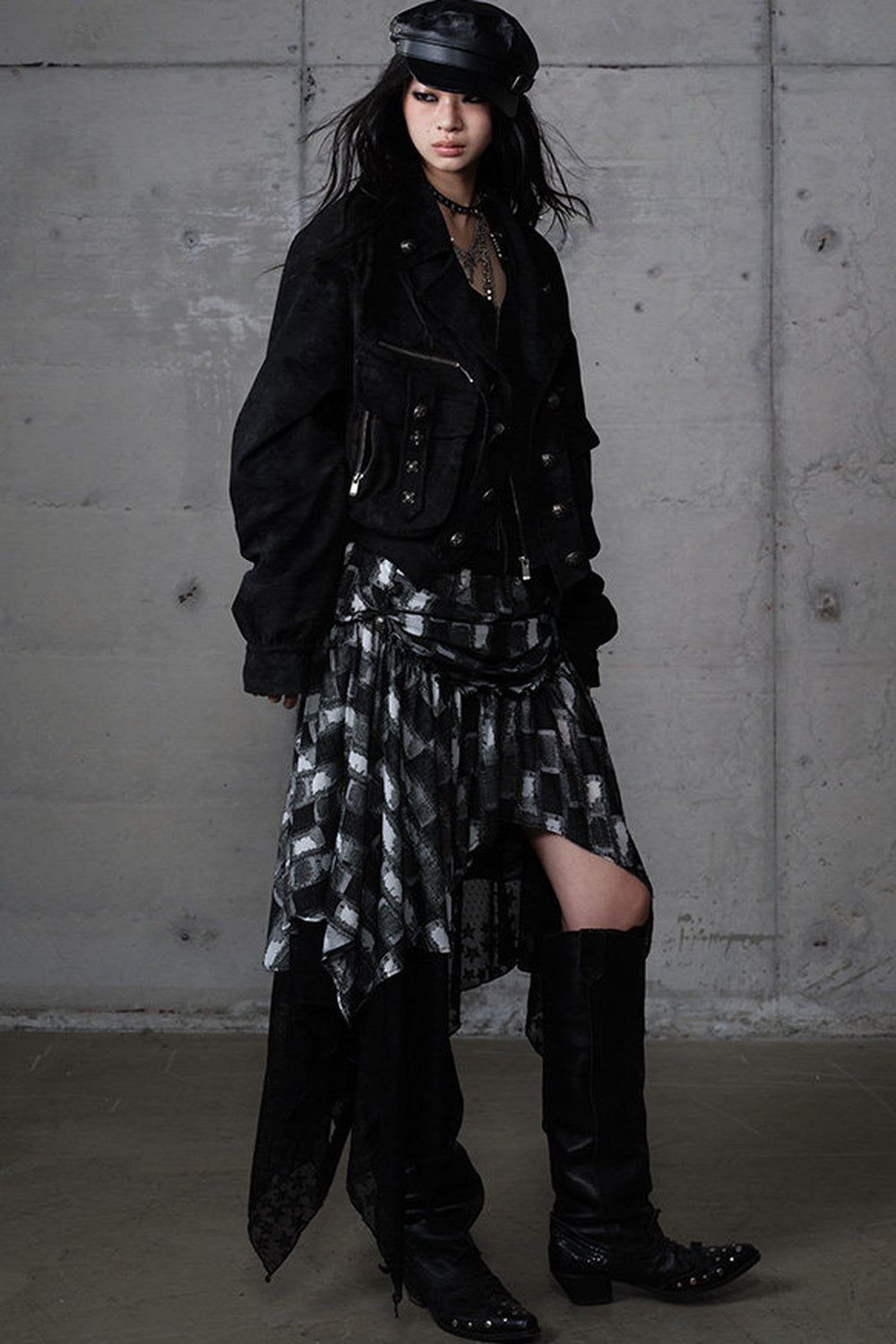 Functional Layered-Look Suede Jacket