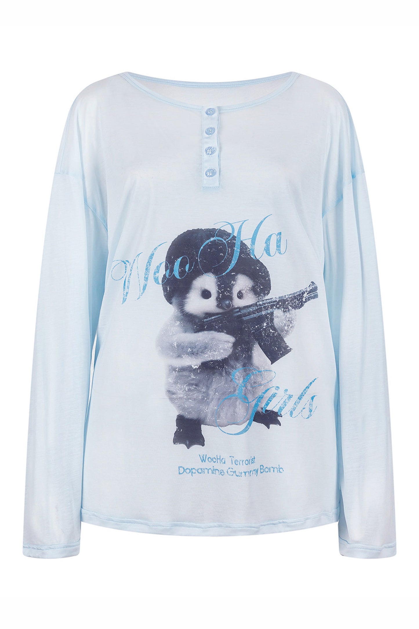 Cool Printed Loose Long Sleeve Blouse