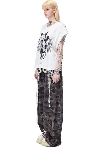 Cat Skeleton Leopard Print Top