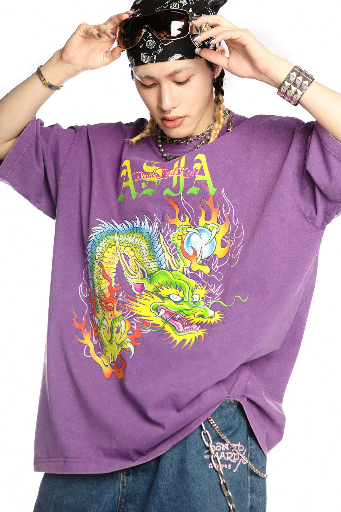 Dragon Print Loose Blouse