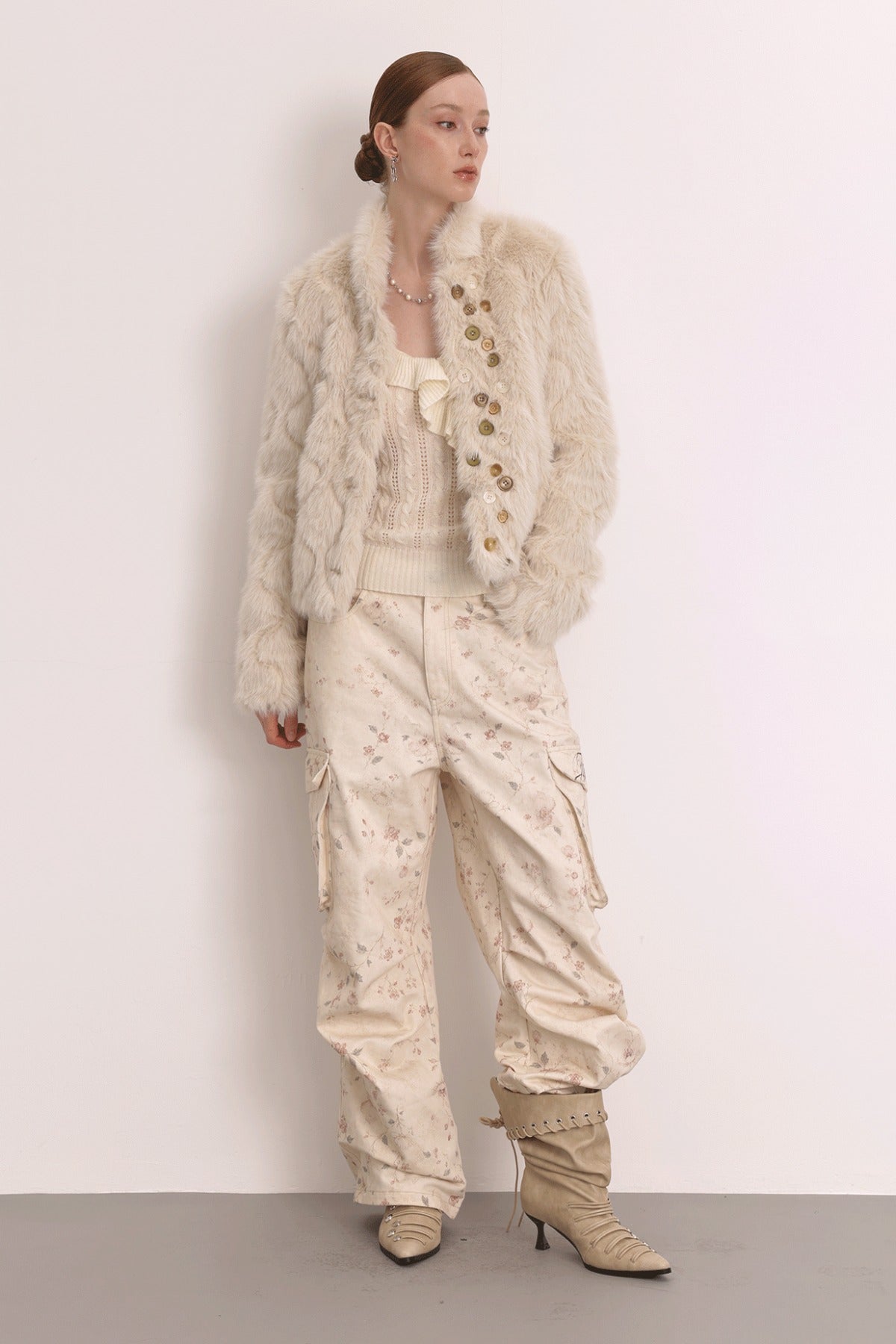 Low Waist Floral Cargo Pants