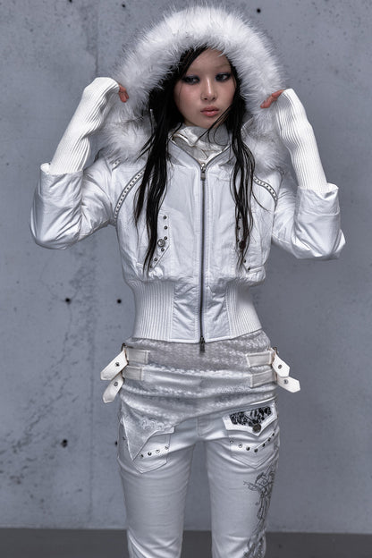 Hooded Fur Collar Parka Outer