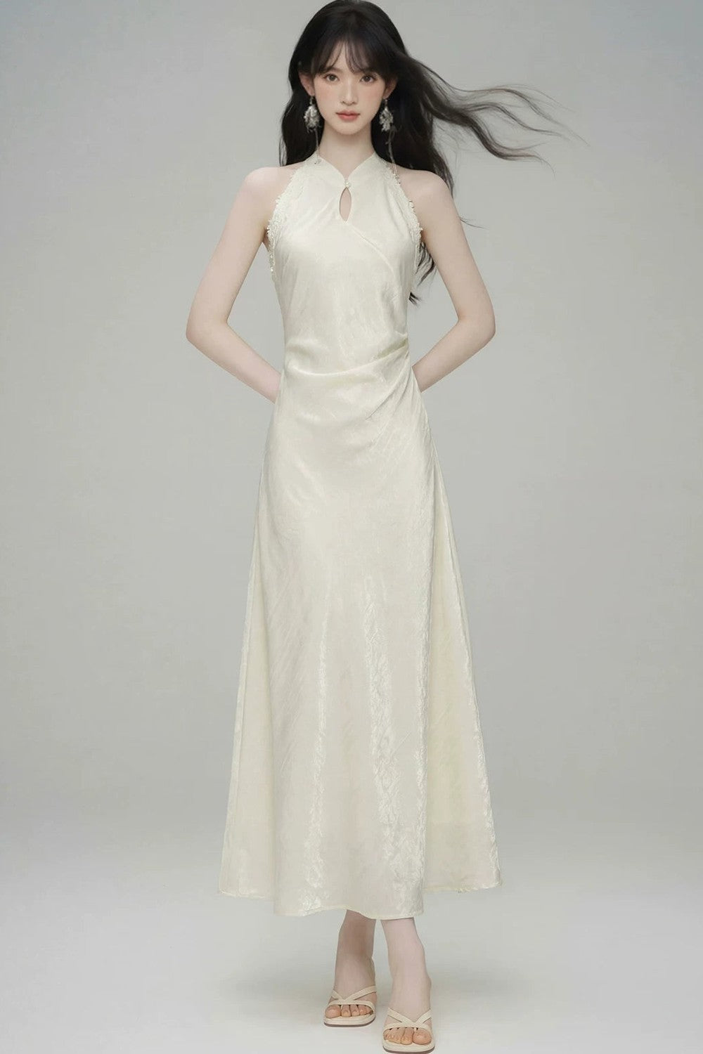 Chinese Style Jade Lace Cheongsam Dress