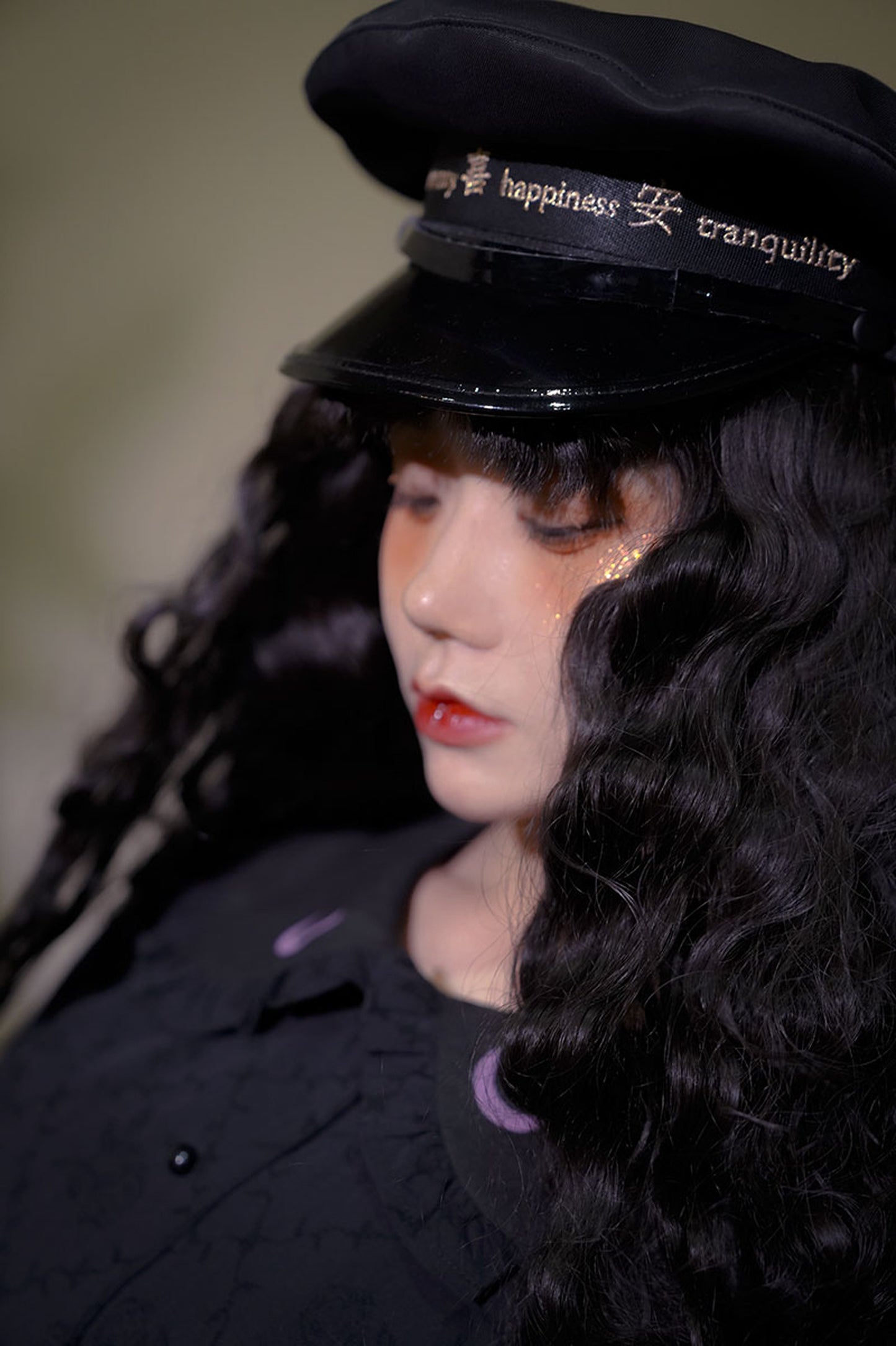 Letter Embroidery Navy Cap