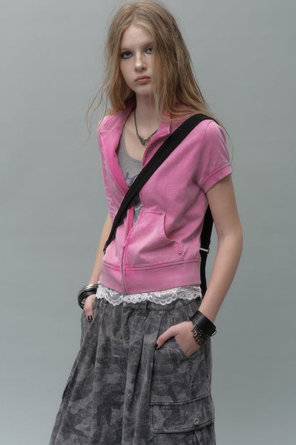Distressed Punk Layered Sweatshirt