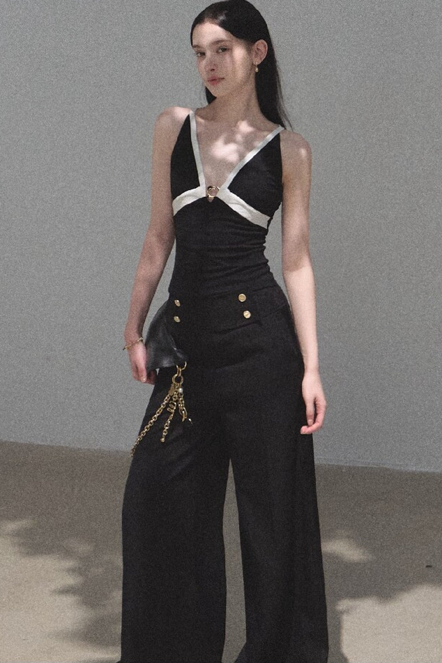 High-Waisted Drape Wide-Leg Pants