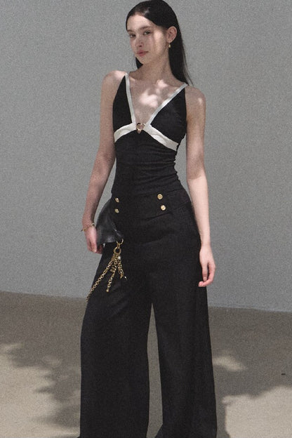 High-Waisted Drape Wide-Leg Pants
