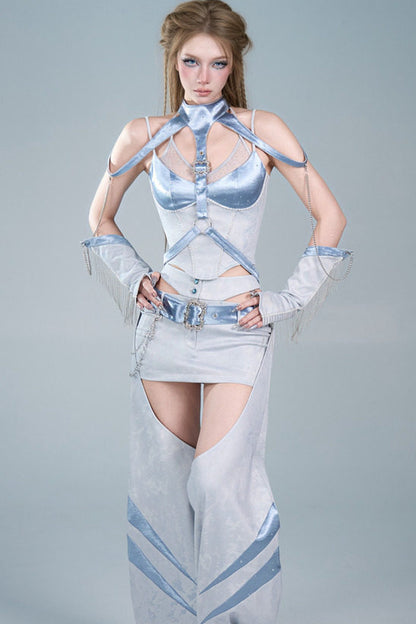 Detachable Cut-out Skirt and Leg Warmers Set-Up