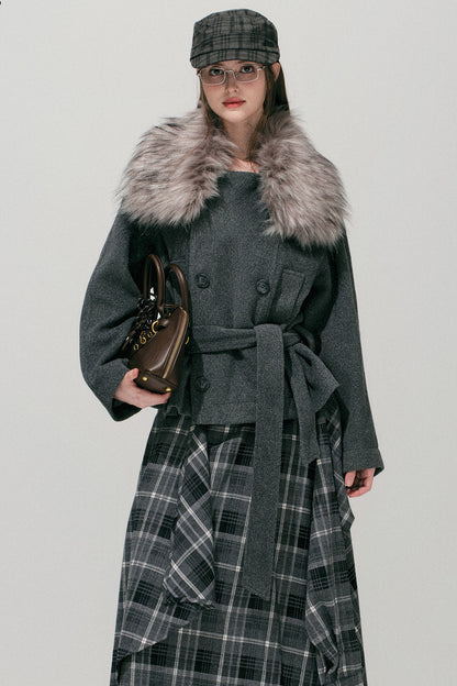 Fur Collar Wool Coat