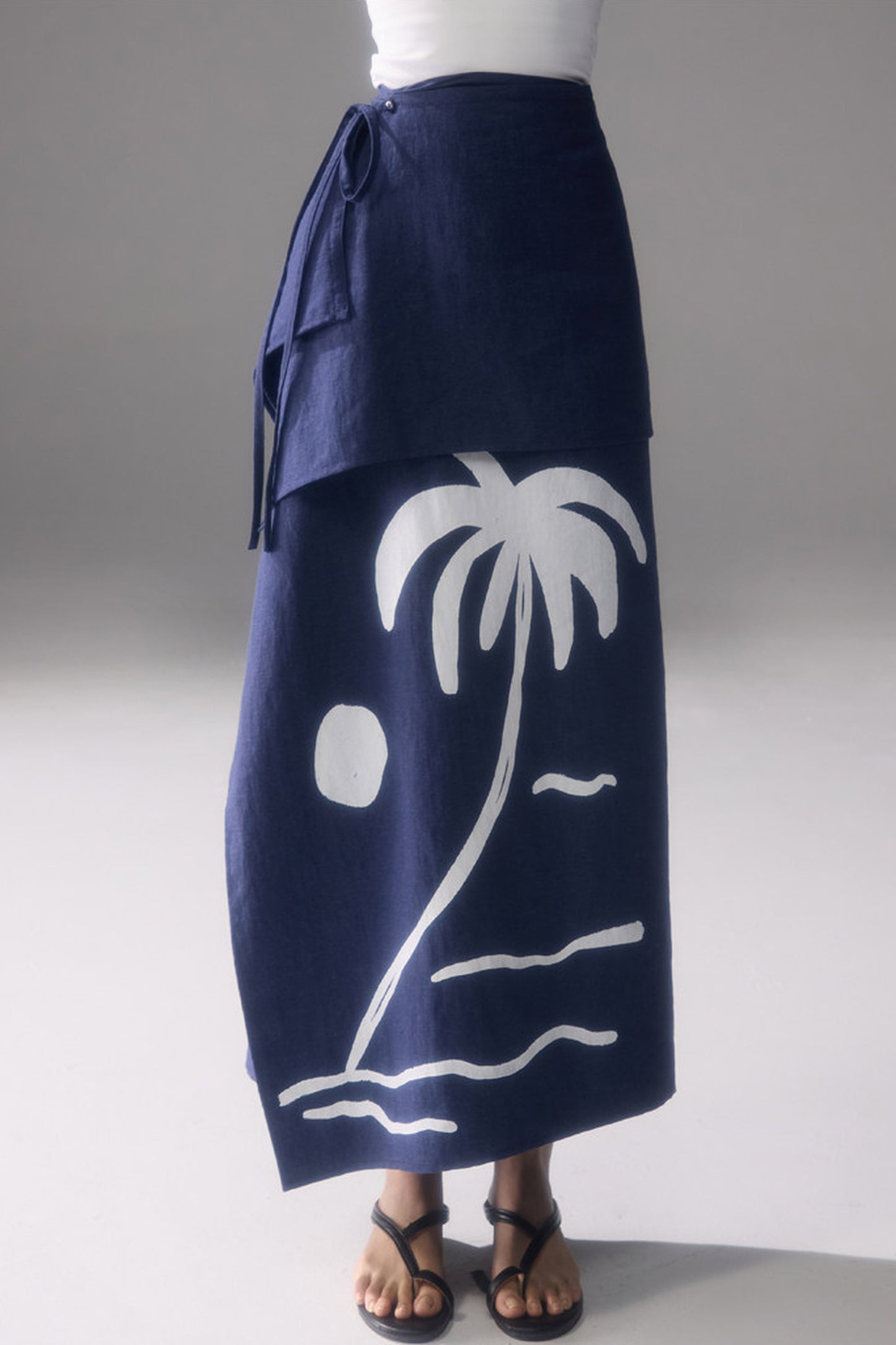 Palm Sunset Print Skirt