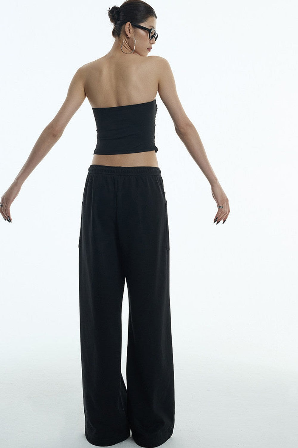 Double-Layer Wide-Leg Sweatpants