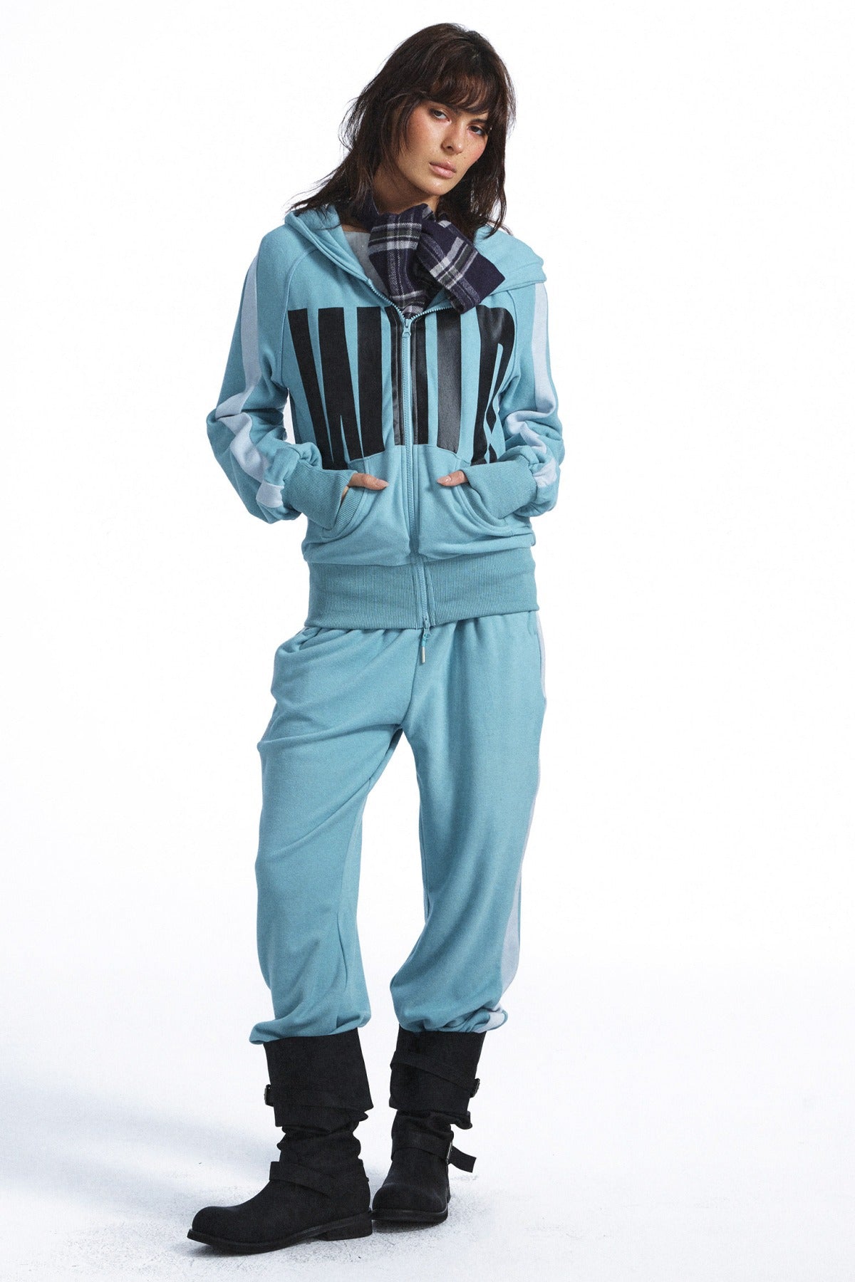 Printed Hooded Jacket and Long Pants Set-Up