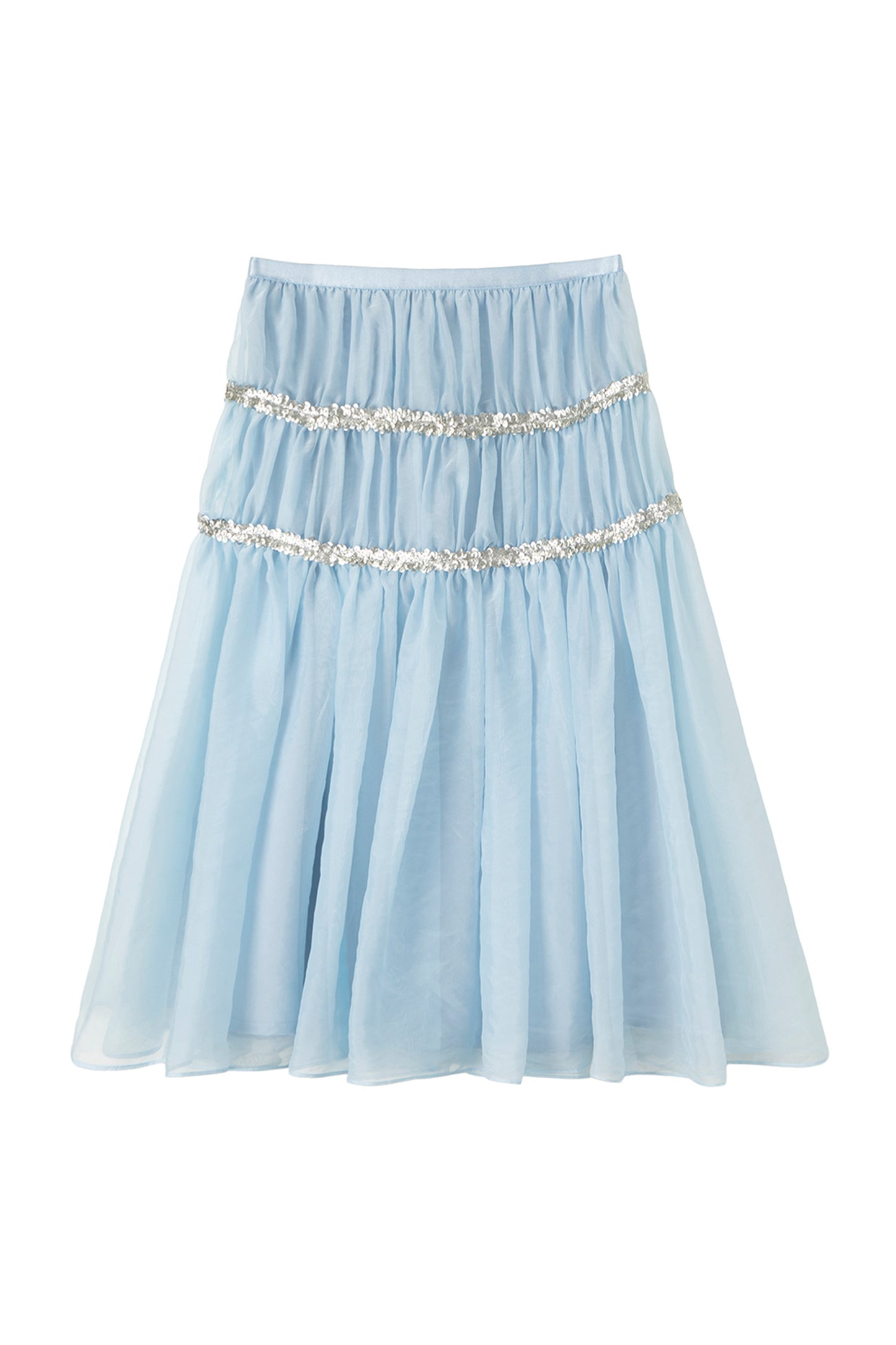 Pearlescent Mesh Sequin A-Line Skirt