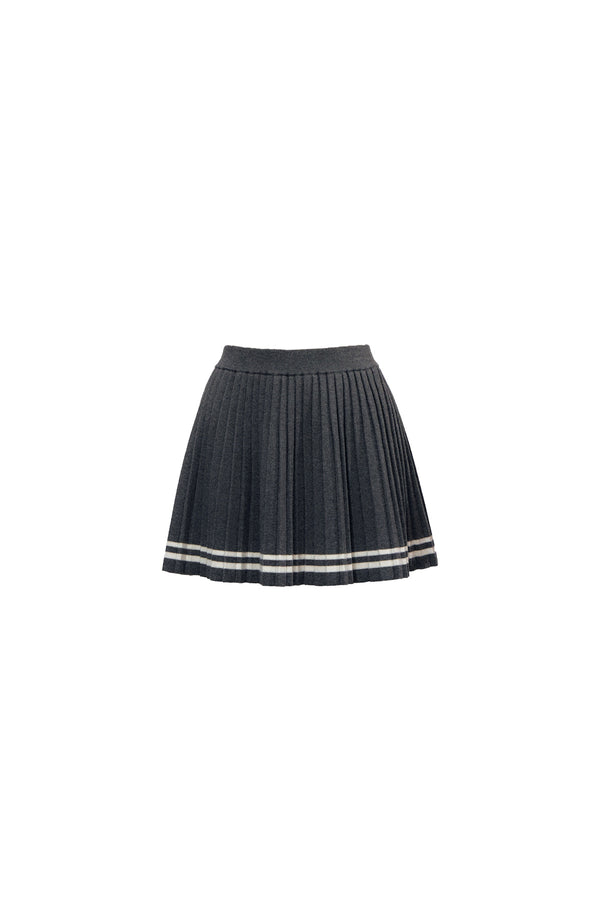 Striped Knit Vest Skirt and Jacket Set-Up