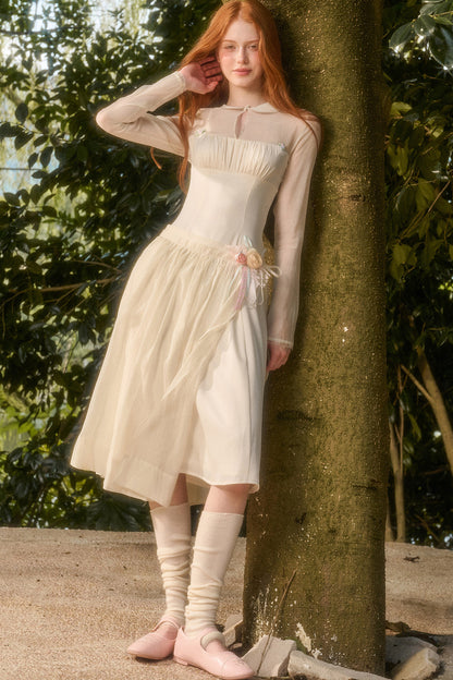 Satin Tencel Lapel Dress Set-Up
