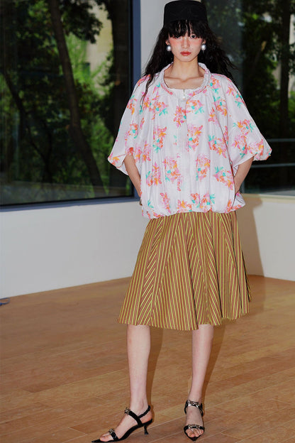 Semi-Sheer Printed Sun Top