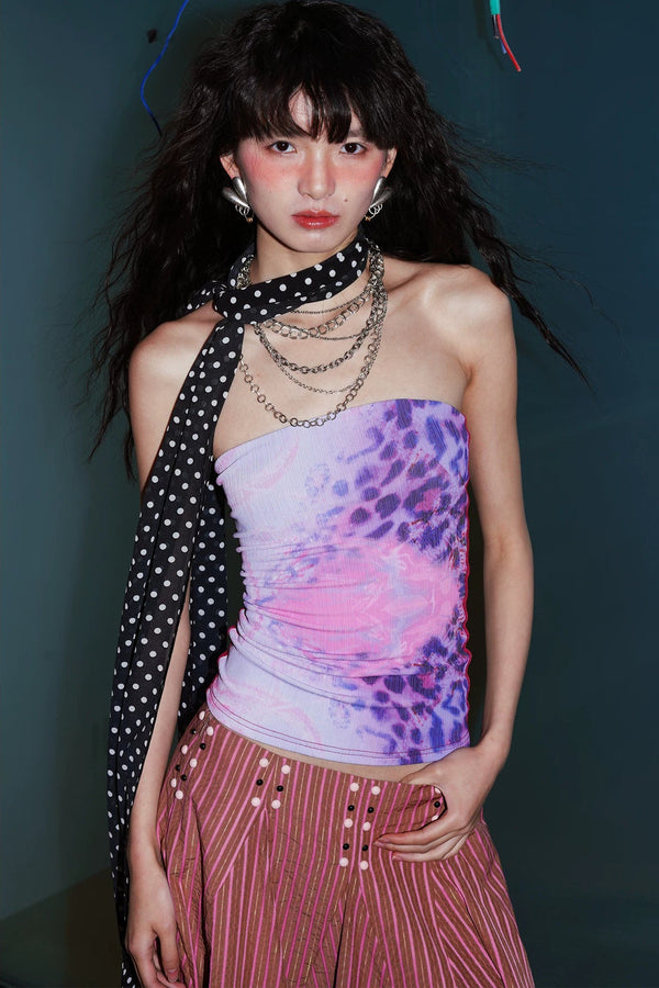 Retro Leopard Print Tube Top