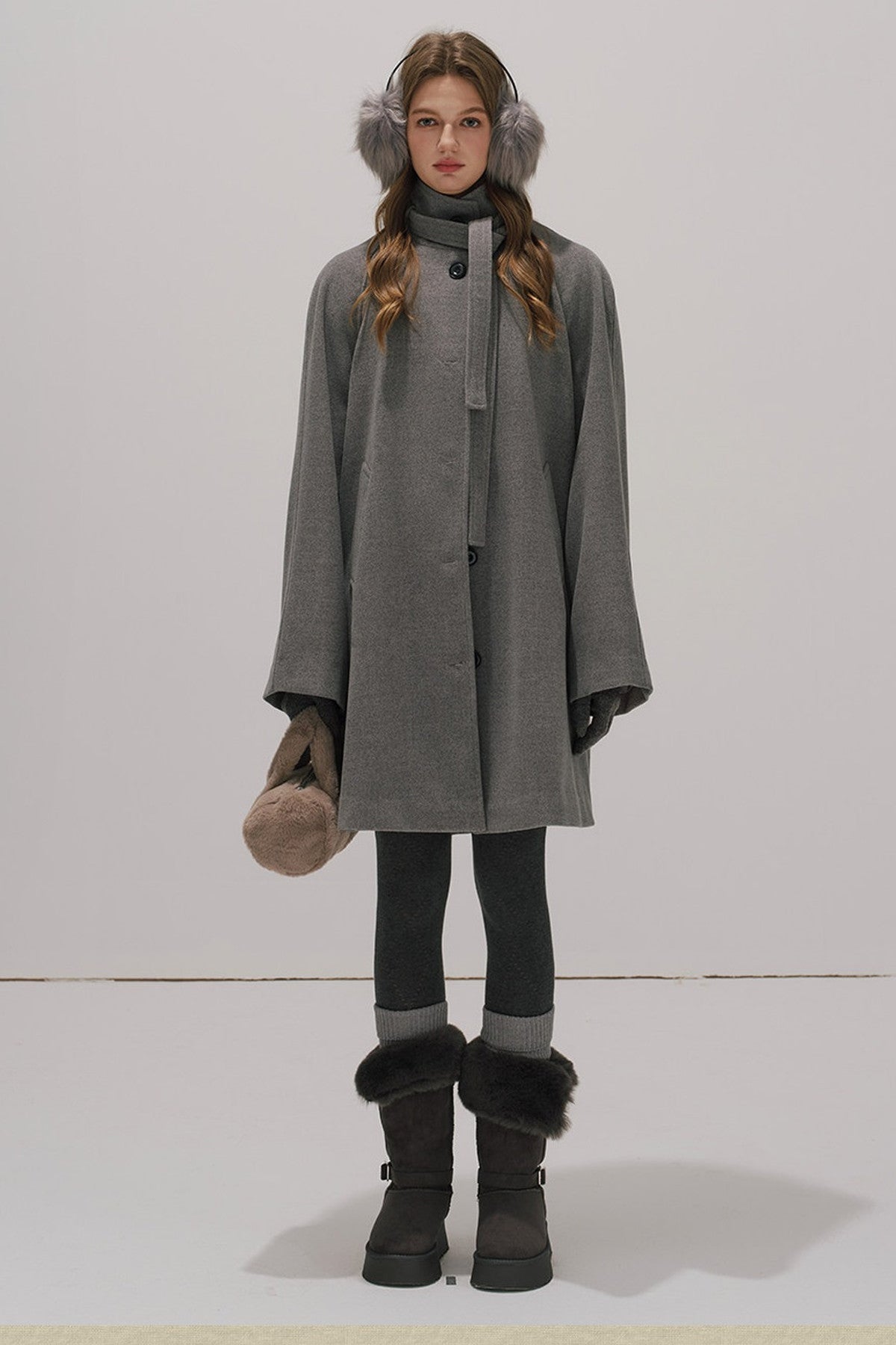 Fur Collar Wool Coat