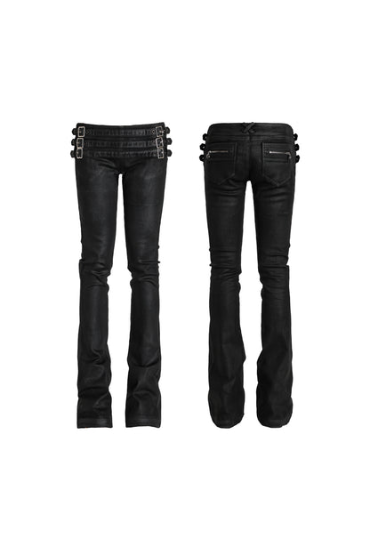 Low-Waist Waxed Denim Jeans